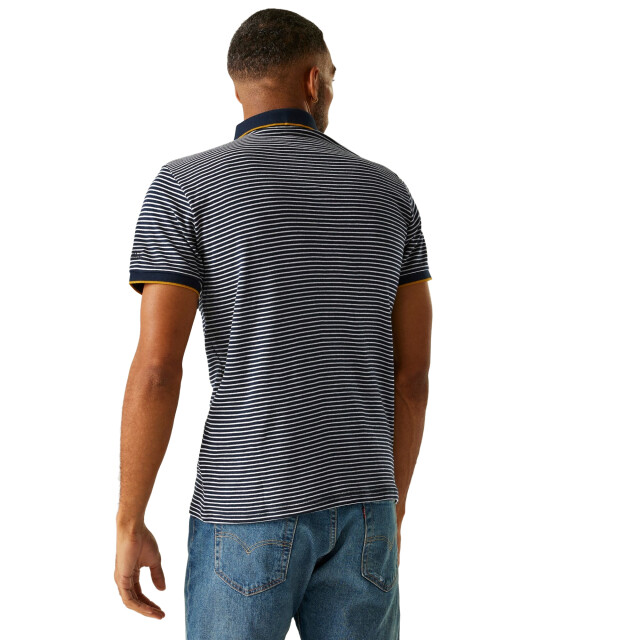 Regatta Heren tiver gestreept poloshirt UTRG11664_navystonewhite large