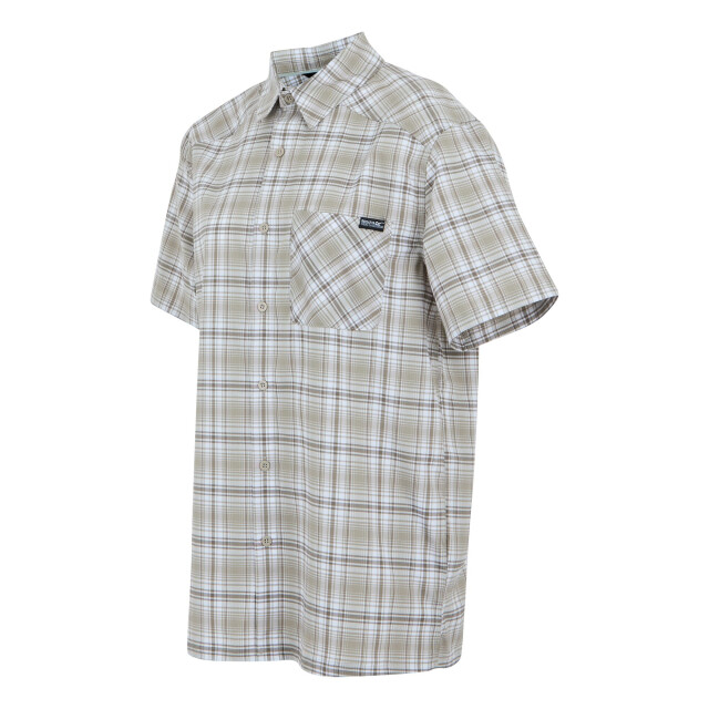 Regatta Heren begarno geruit overhemd met korte mouwen UTRG11340_whitegoldensandtreetop large