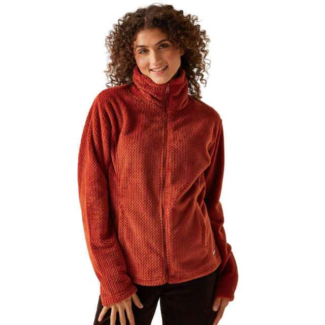 Regatta Dames heidy fluffy full zip fleecejack UTRG11094_redochre large Regatta Dames heidy fluffy full zip fleecejack UTRG11094_redochre large