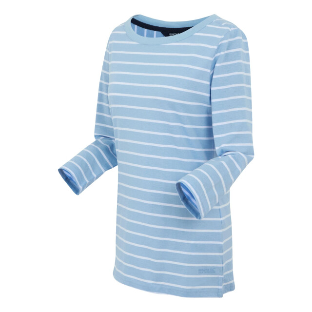 Regatta Dames baylette ii gestreept t-shirt UTRG11225_chambraybluewhite large