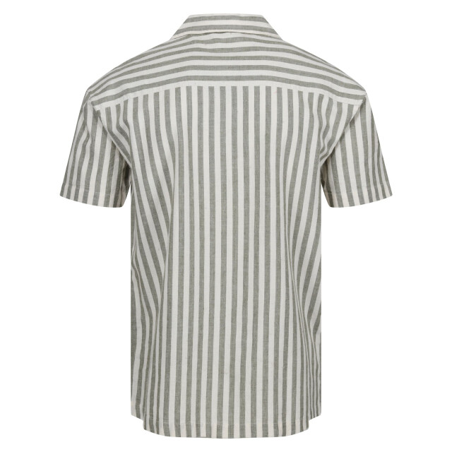Regatta Heren shorebay ii gestreept shirt met korte mouwen UTRG11066_faunaantiquewhite large
