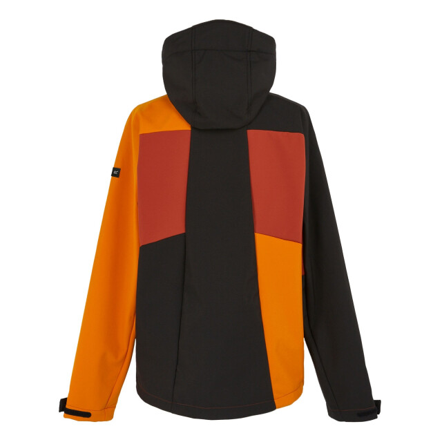 Regatta Heren hewitts x colour block soft shell jas UTRG11040_redochreblack large Regatta Heren hewitts x colour block soft shell jas UTRG11040_redochreblack large