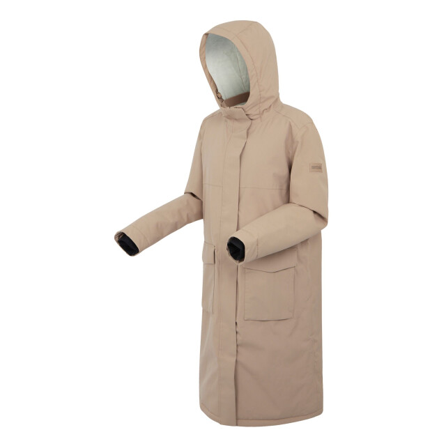 Regatta Dames yarli longline waterdichte jas UTRG10920_warmtaupelightvanilla large