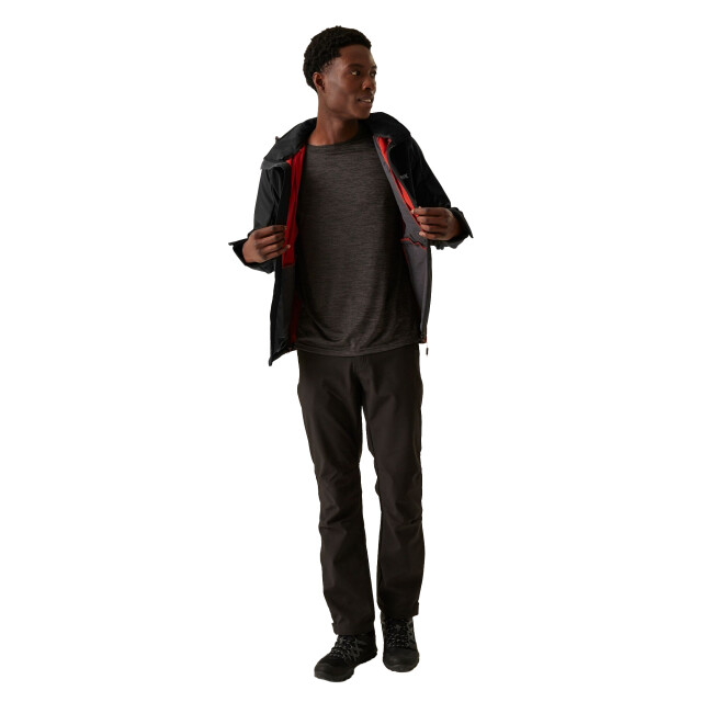 Regatta Heren hewitts x colour block soft shell jas UTRG11040_blackredochre large Regatta Heren hewitts x colour block soft shell jas UTRG11040_blackredochre large