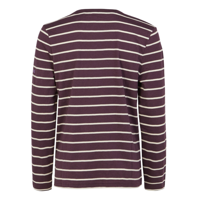 Regatta Dames federica ii stripe t-shirt met lange mouwen UTRG10886_deepplumlightvanilla large