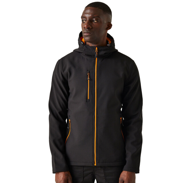 Regatta Heren 2-laags softshell jas UTRG10787_blackorangepop large Regatta Heren 2-laags softshell jas UTRG10787_blackorangepop large