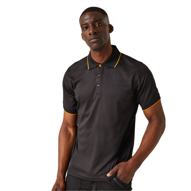Regatta Herenpolo met korte mouwen UTRG10810_blackorangepop large