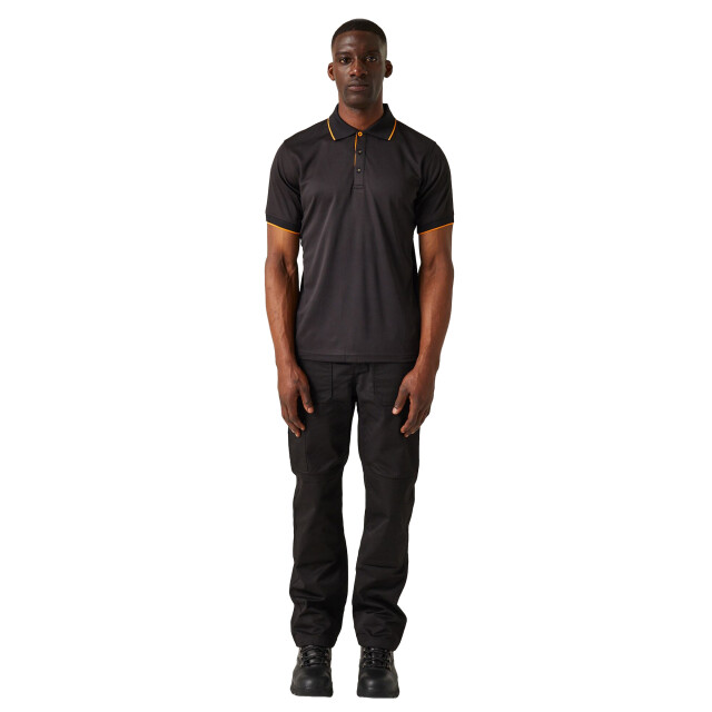 Regatta Herenpolo met korte mouwen UTRG10810_blackorangepop large