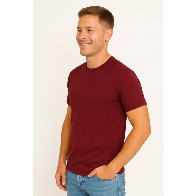X-Name heren t-shirt donkerrood zachte stof italianstyle F2635-R large