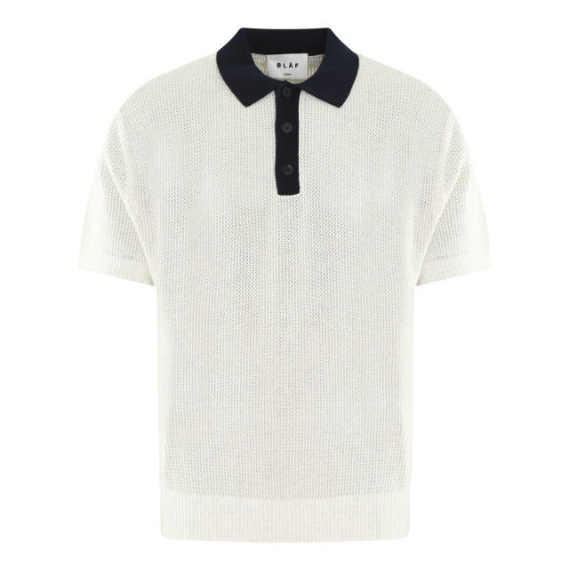 Olaf Hussein Heren varsity polo knit M200704-Off White large