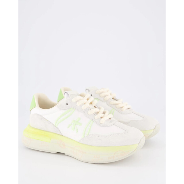 Premiata Dames cassie sneaker /lime VAR 7384-WHITE LIME large