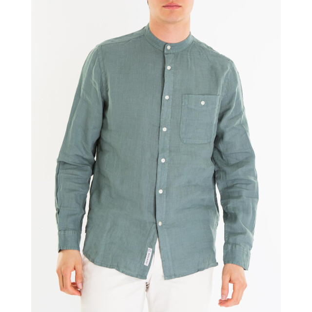 Woolrich Heren band collar linen shirt CFWOSI0105MRUT3372-6642 large