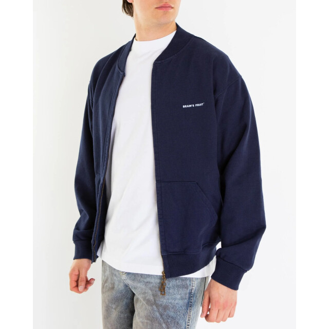 Bram's Fruit Heren eyelett zip up 653-Navy large