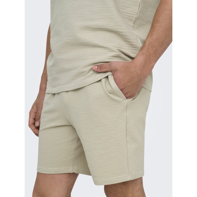 Only & Sons Onskian reg seersucker shorts beige 5159.05.0011 large