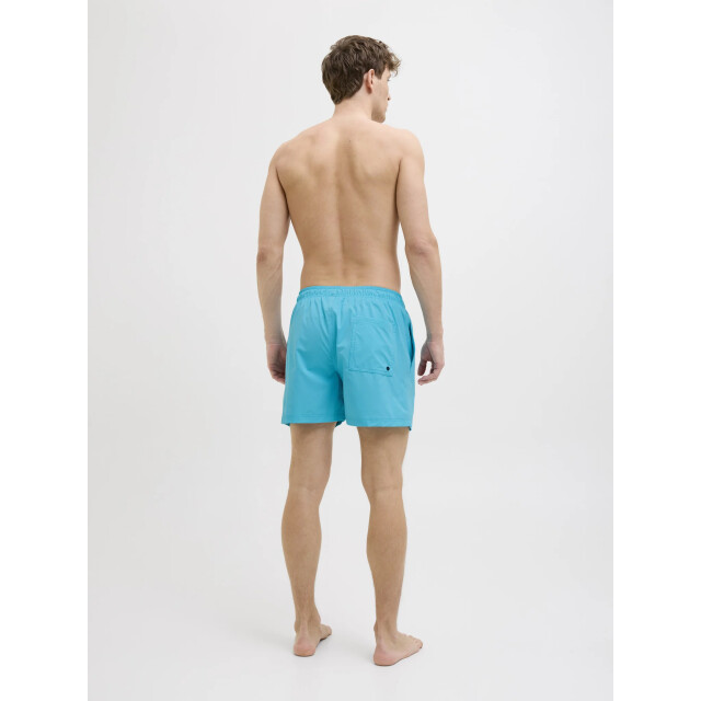 Jack & Jones Heren zwemshort jpstmaui double logo effen turquoise 12272799-Scuba Blue large