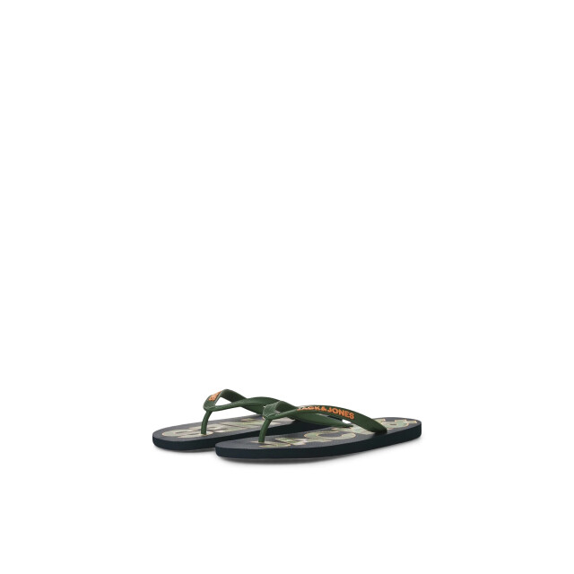 Jack & Jones Heren teenslippers jfwlogo palm print donkerblauw/groen 12230642-Navy Blazer large