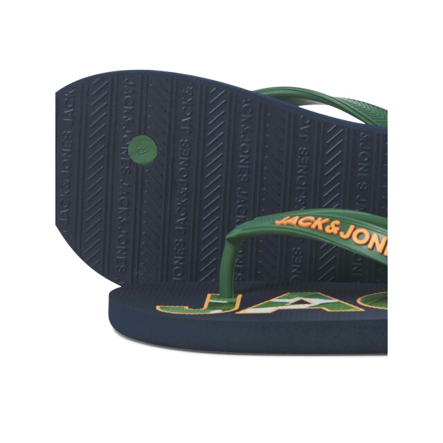 Jack & Jones Heren teenslippers jfwlogo palm print donkerblauw/groen 12230642-Navy Blazer large