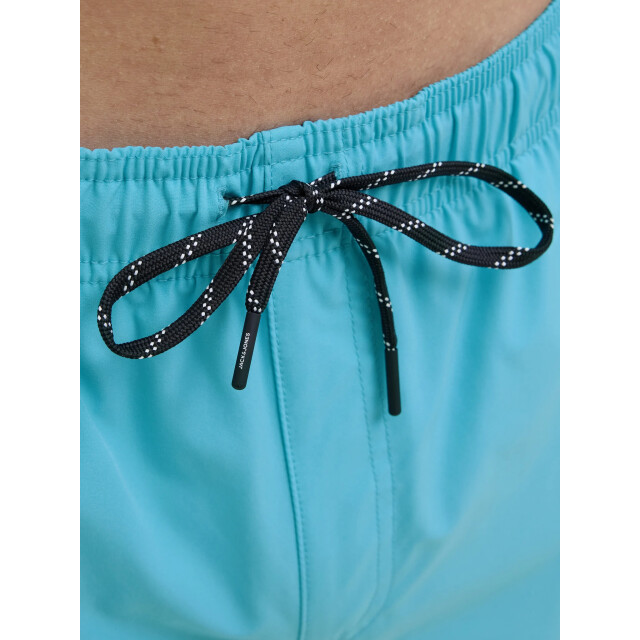 Jack & Jones Heren zwemshort jpstmaui double logo effen turquoise 12272799-Scuba Blue large