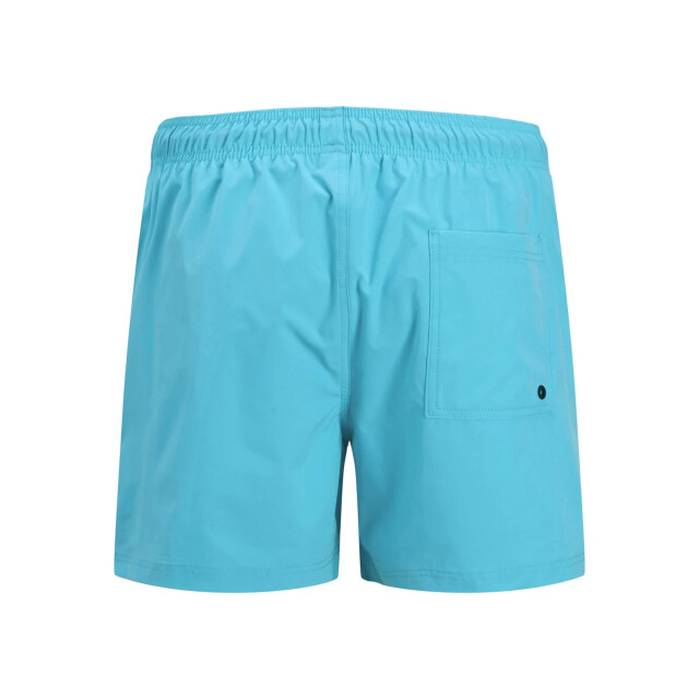 Jack & Jones Heren zwemshort jpstmaui double logo effen turquoise 12272799-Scuba Blue large