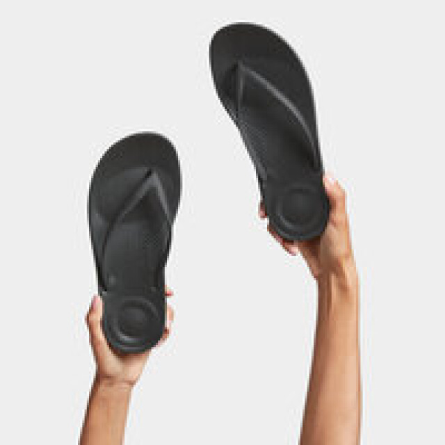 FitFlop Slippers dames iqushion ergonomic FitFlop iQushion Slippers Zwart – Ergonomische Steun & Ultiem Comfort large