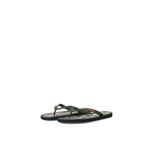 Jack & Jones Heren teenslippers jfwlogo palm print donkerblauw/groen 12230642-Navy Blazer large