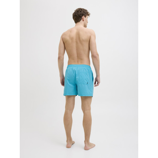 Jack & Jones Heren zwemshort jpstmaui double logo effen turquoise 12272799-Scuba Blue large