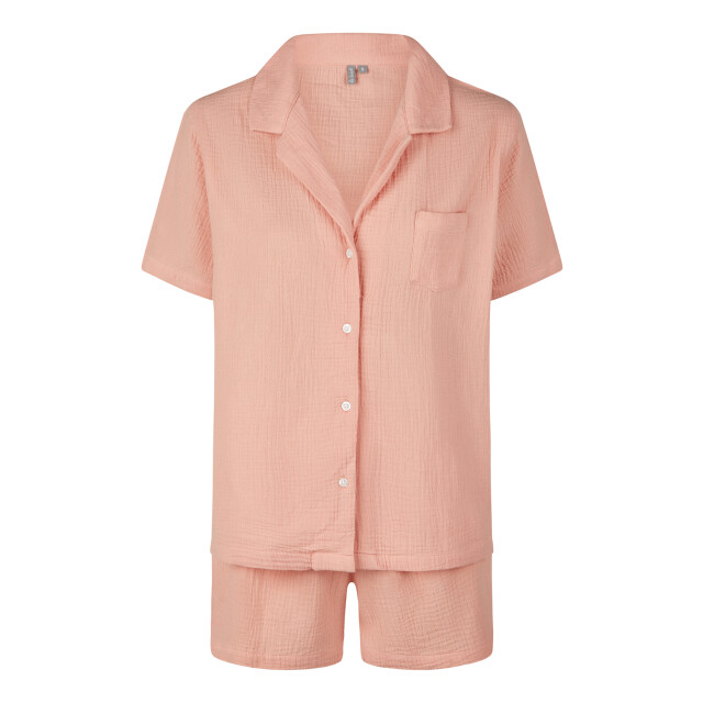 By Louise Dames korte pyjama set mousseline shortama BL-5001-02-Roze large