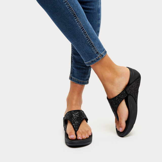 FitFlop Fitflop™ lulu glitter toe-thongs pu navy FitFlop™ Lulu Glitter Toe-Thongs PU Navy large