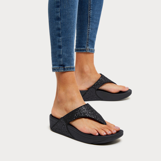 FitFlop Fitflop™ lulu glitter toe-thongs pu navy FitFlop™ Lulu Glitter Toe-Thongs PU Navy large