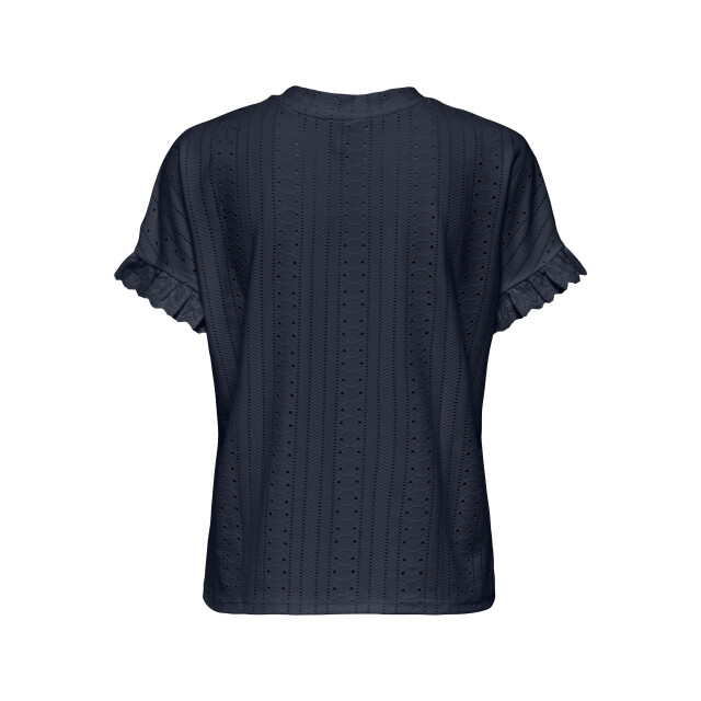Only Onlsmilla ss frill mix top cs jrs navy 4339.37.0047 large