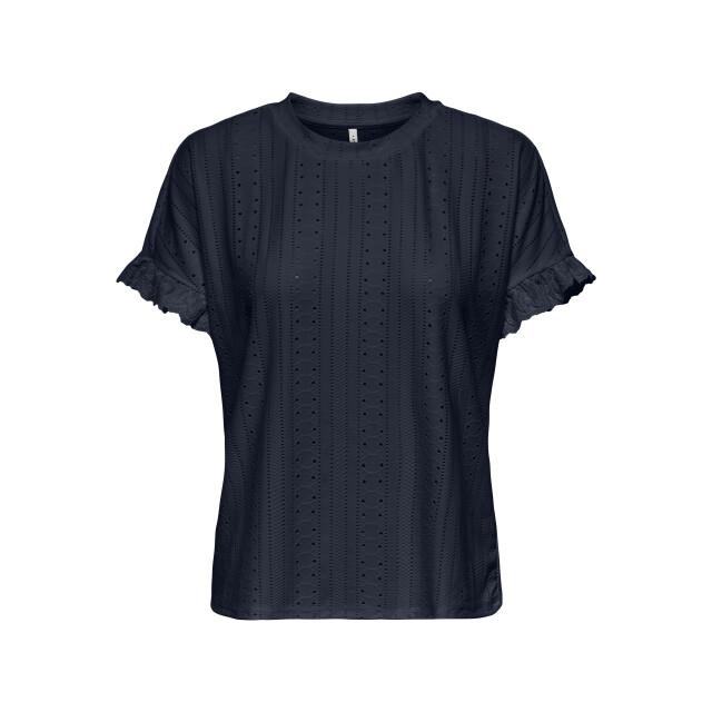 Only Onlsmilla ss frill mix top cs jrs navy 4339.37.0047 large