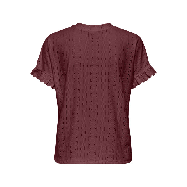 Only Onlsmilla ss frill mix top cs jrs bordeaux 4339.47.0019 large