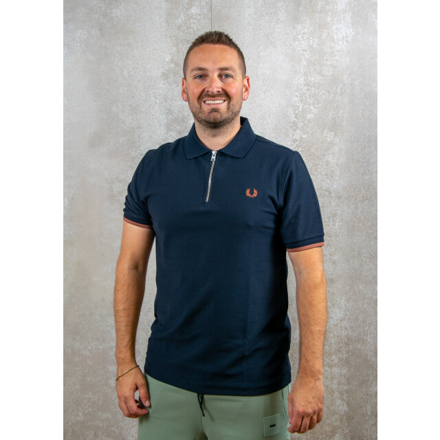Fred Perry Crepe pique zip neck shirt 110.30.0641 large