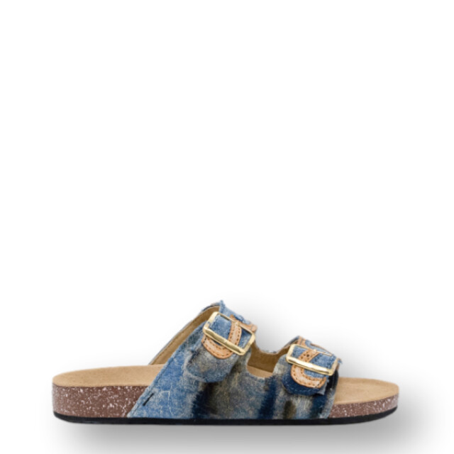 Claris Virot Fabric odette sandals Patchwork denim fabric Odette sandals large
