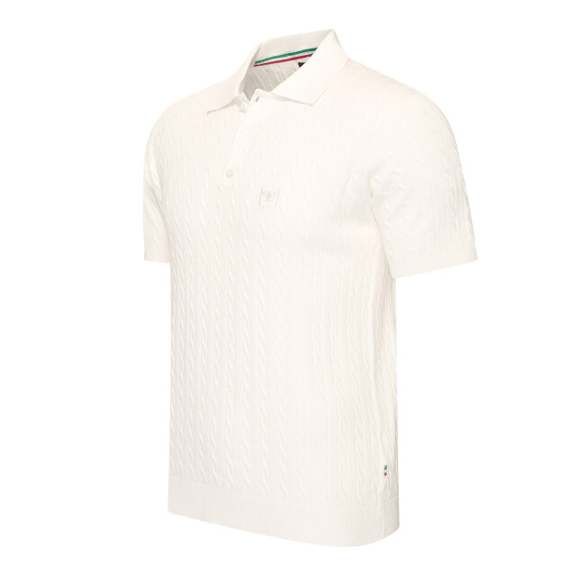 Cappuccino Italia Caorle cable knit polo CAP-CAORLE-WHT-XXL large