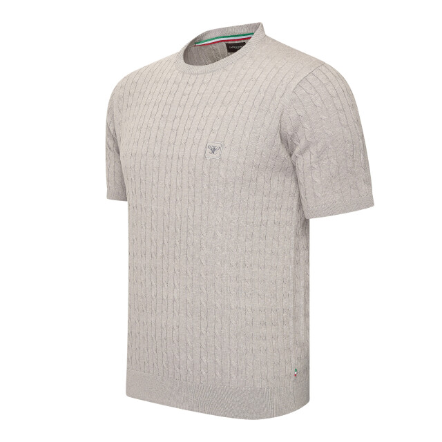 Cappuccino Italia Loreto cable knit tee CAP-LORETO-GRY-XXL large
