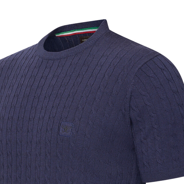 Cappuccino Italia Loreto cable knit tee CAP-LORETO-NVY-XXL large