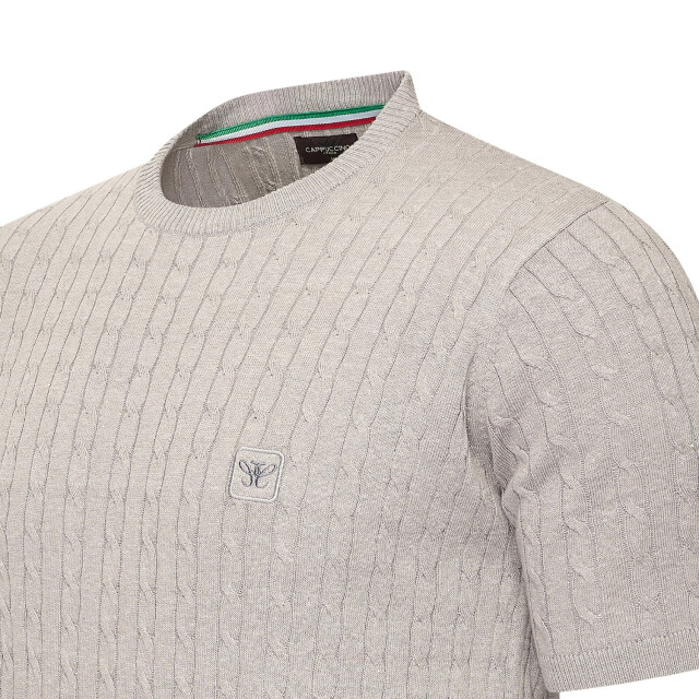 Cappuccino Italia Loreto cable knit tee CAP-LORETO-GRY-XXL large