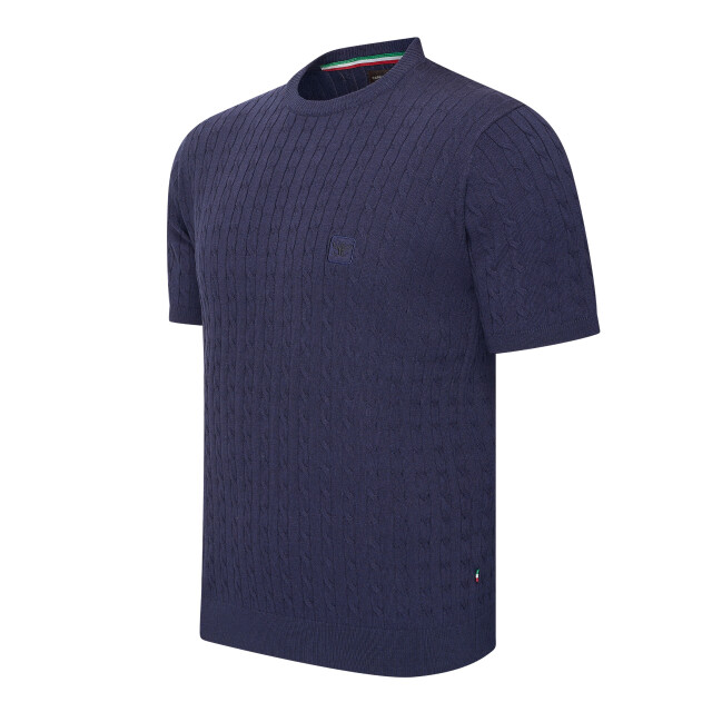 Cappuccino Italia Loreto cable knit tee CAP-LORETO-NVY-XXL large