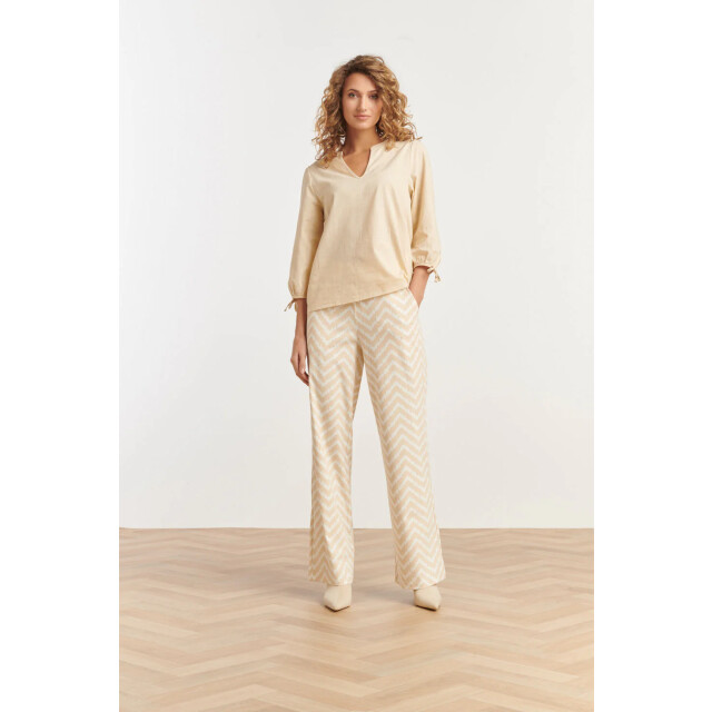 Smashed Lemon 25234 wide leg travel broek met zigzag print | 8720331344056 large