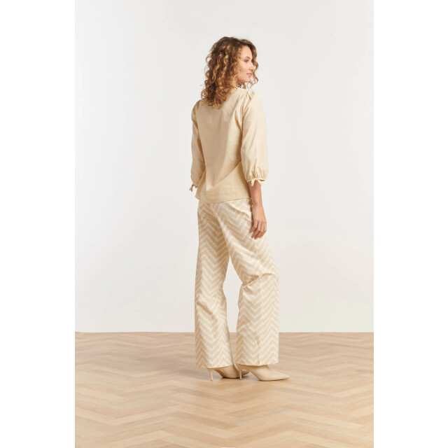 Smashed Lemon 25234 wide leg travel broek met zigzag print | 8720331344056 large