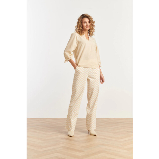 Smashed Lemon 25234 wide leg travel broek met zigzag print | 8720331344056 large