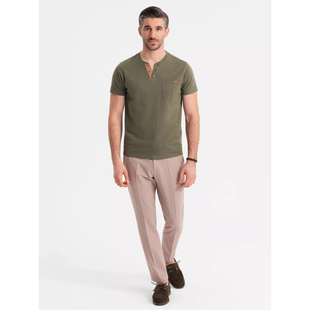Ombre Italian style poloshirt heren suéde donker italianstyle OM-0206 large