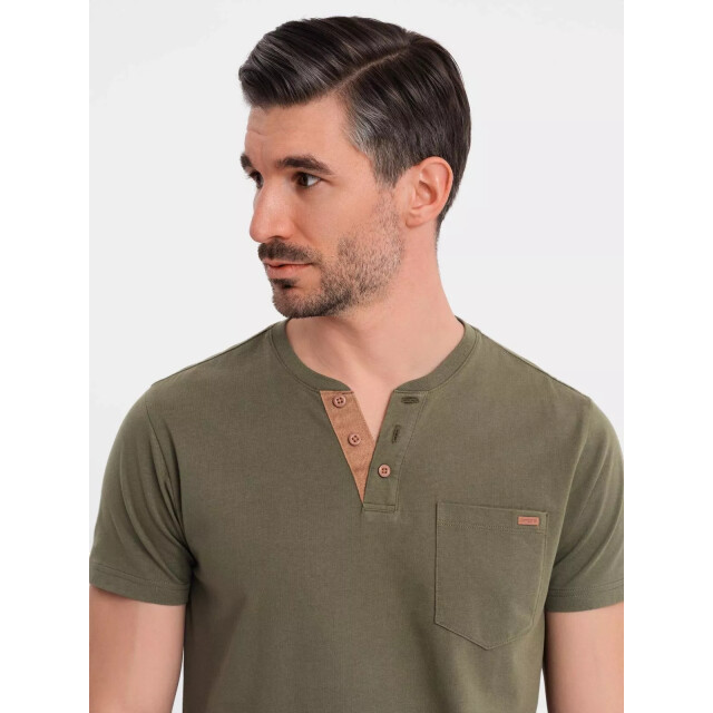 Ombre Italian style poloshirt heren suéde donker italianstyle OM-0206 large