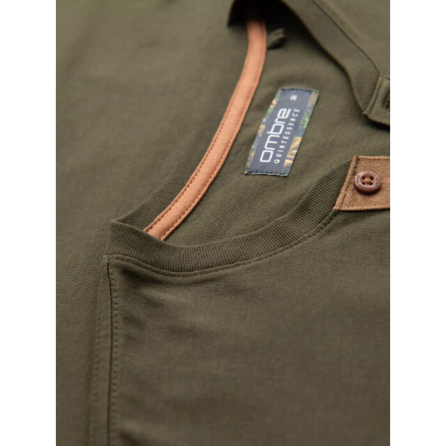Ombre Italian style poloshirt heren suéde donker italianstyle OM-0206 large