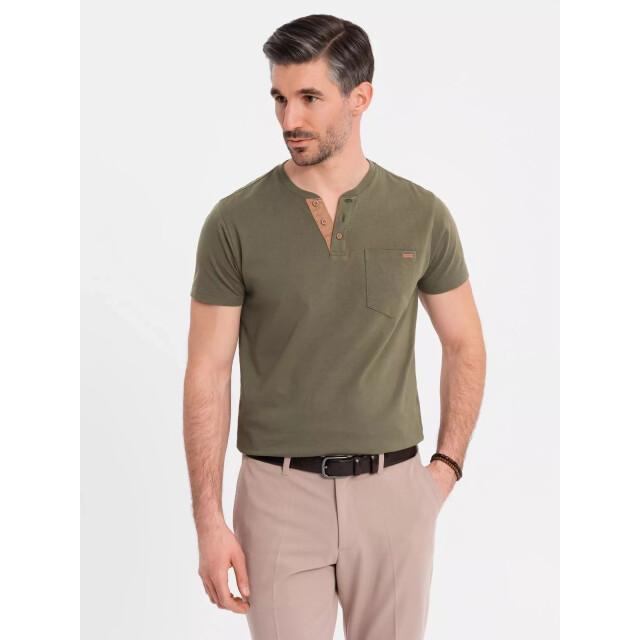 Ombre Italian style poloshirt heren suéde donker italianstyle OM-0206 large