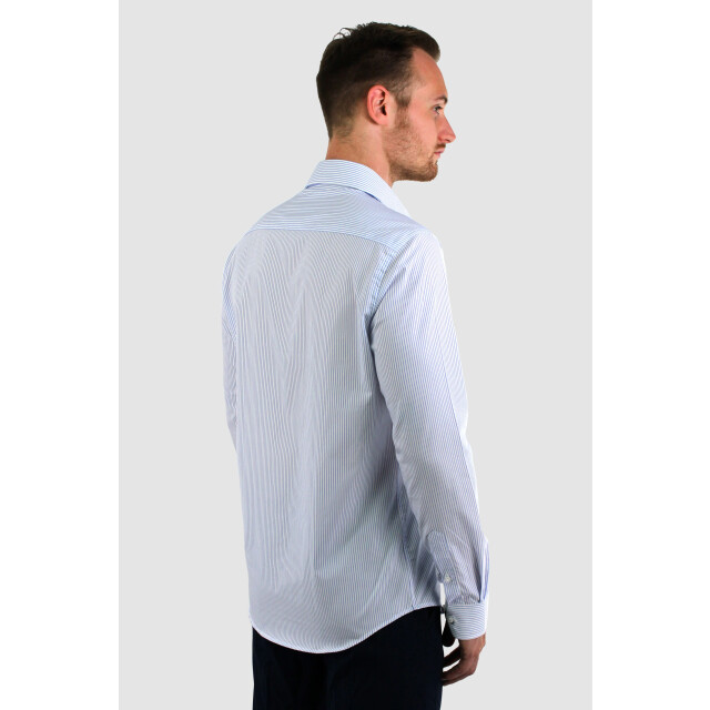 Vercate Strijkvrij overhemd gestreept poplin VC-SF-GST-BL large
