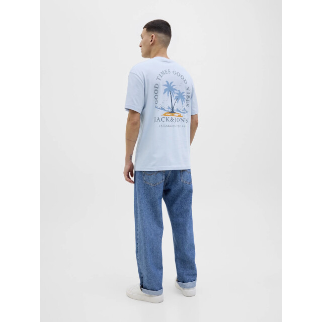 Jack & Jones Heren t-shirt jjsummer ronde hals 12269372-Chambray Blue large