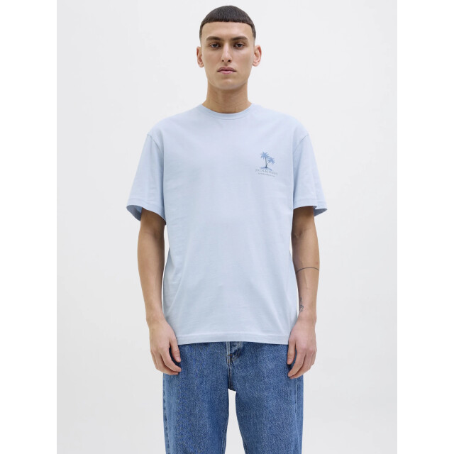 Jack & Jones Heren t-shirt jjsummer ronde hals 12269372-Chambray Blue large