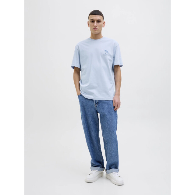 Jack & Jones Heren t-shirt jjsummer ronde hals 12269372-Chambray Blue large